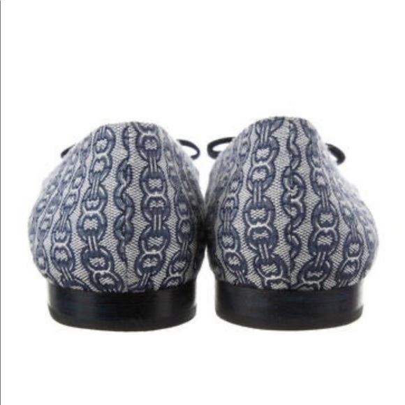 Tory Burch Gemini Link Printed Ballet Flats Size 9.5 - Picture 6 of 6